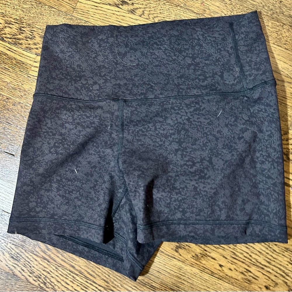 lululemon athletica Black Patterned Bike Shorts